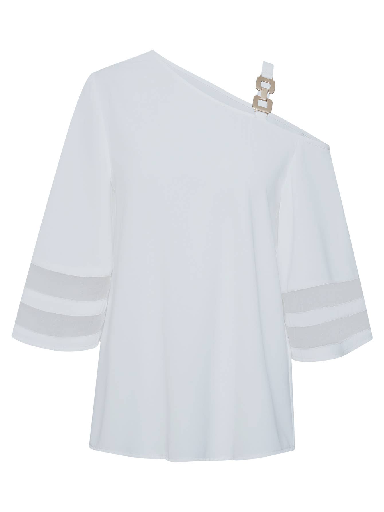 HIDDENBRAND - Wholesale Blouse - Women's - One Off Shoulder T-Shirts Loose Half  Sleeve Blouse Shirt2