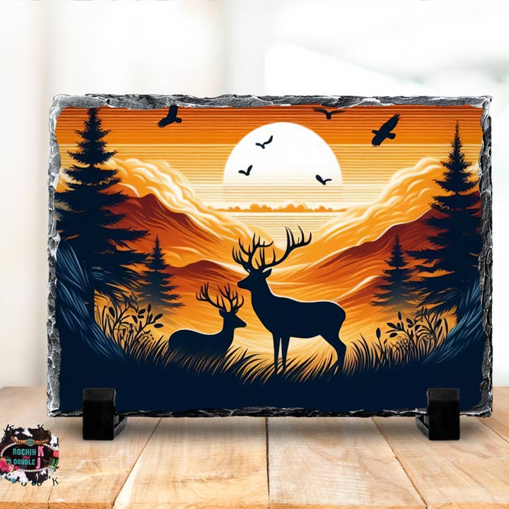 Deer Rock Photo Slate for wholesale by Rockin K and Double J