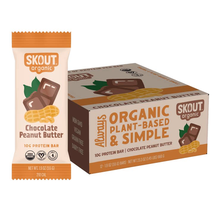 Skout Organic - Vendita all'ingrosso Barrette - Barretta Proteica al Burro di Arachidi e Cioccolato Skout Organic | Vegana2