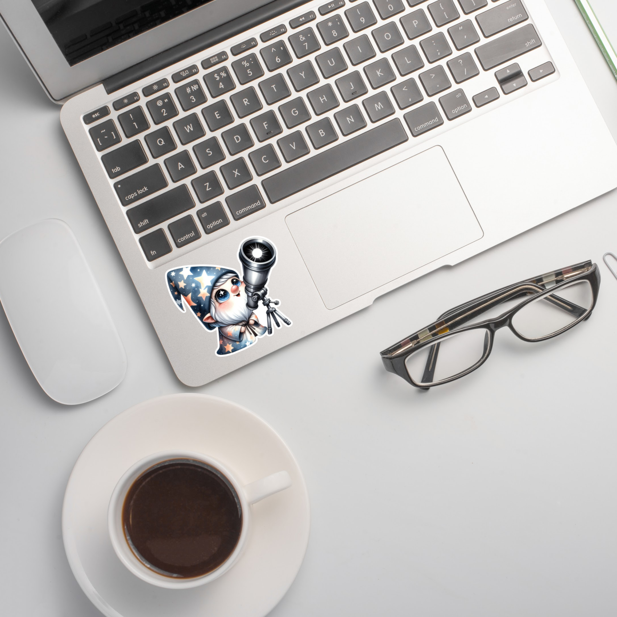 Jazzy Pop Stickers - Wholesale Sticker - 3" total Solar Eclipse 2024 Gnome moon laminated sticker2