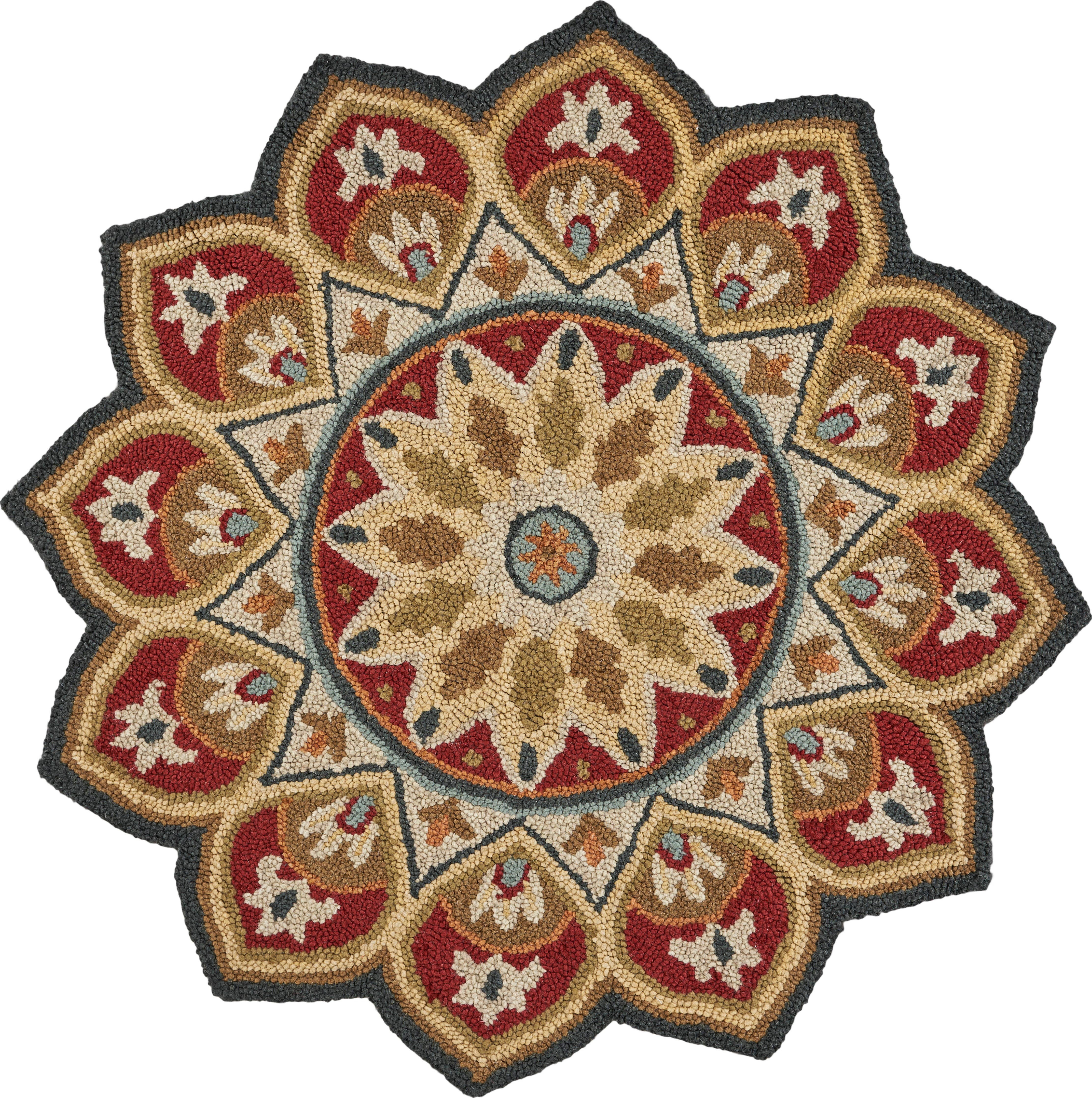 LR Home - Wholesale Area Rug - Raelyn Vintage Floral Hand-Tufted Wool Round Indoor Area Rug20