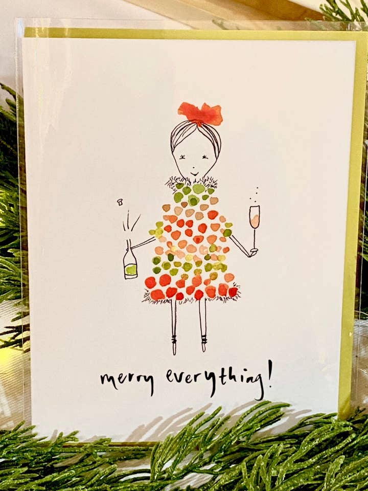 Merry Everything, Mädchen mit Wein und Champagner, Prost auf die Meere für den Großhandel von Sweet Julie Marie