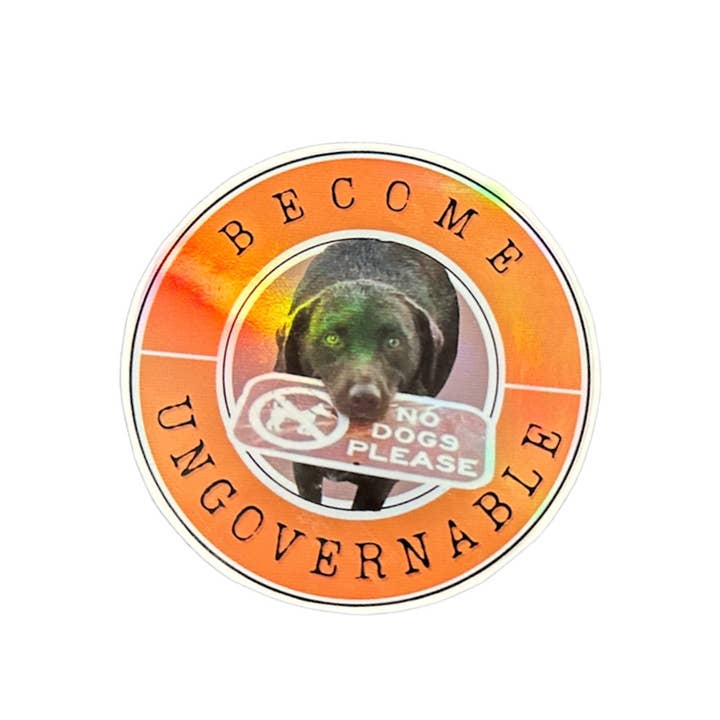 Burping Fish - Vendita all'ingrosso Adesivo - Adesivo olografico «Diventa ingovernabile», con meme a forma di cane