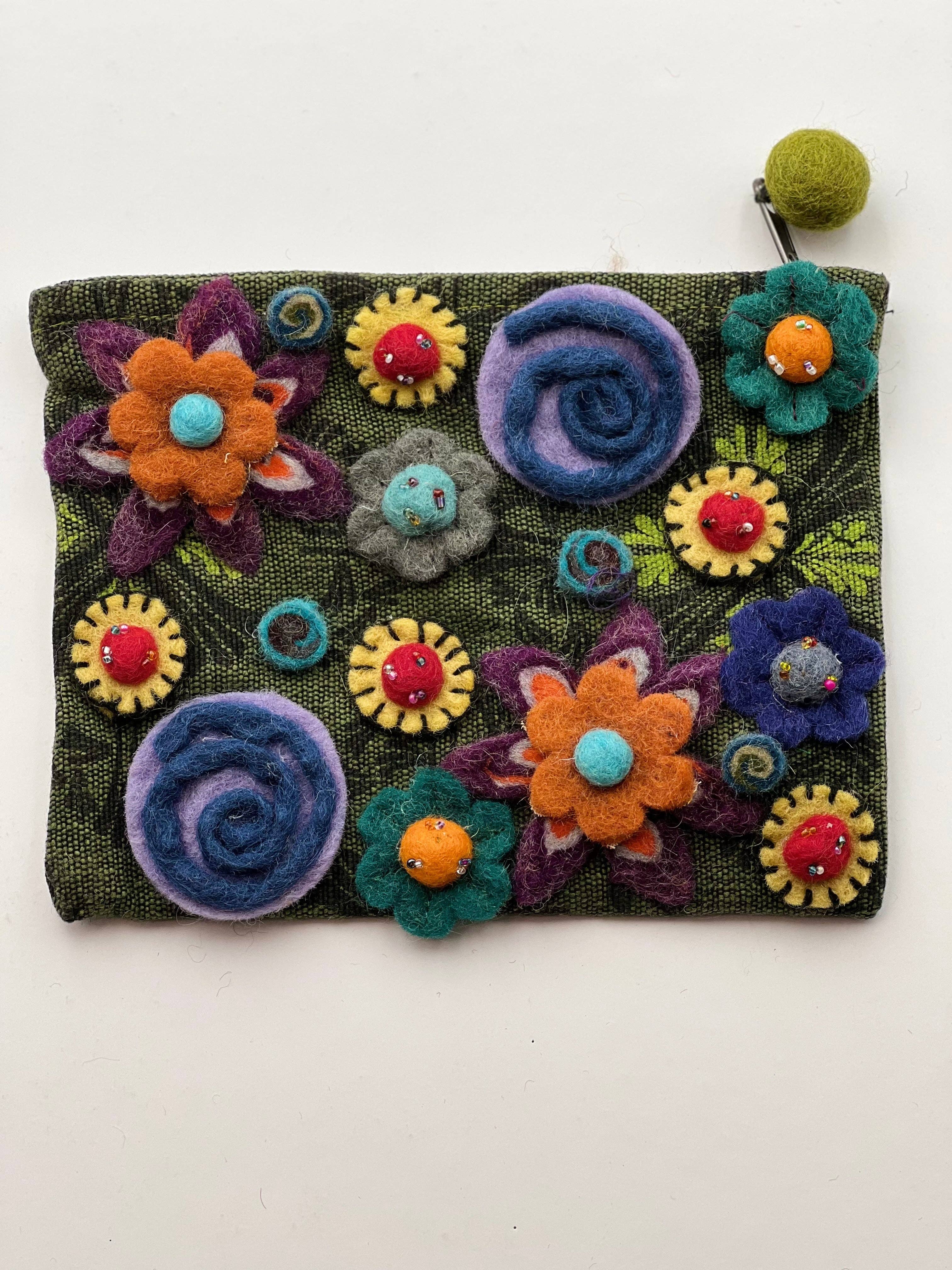 NURBU INC. - Venta al por mayor Monedero - Mujer - Bolso grande de algodón con fieltro (CPB04) Set de 76