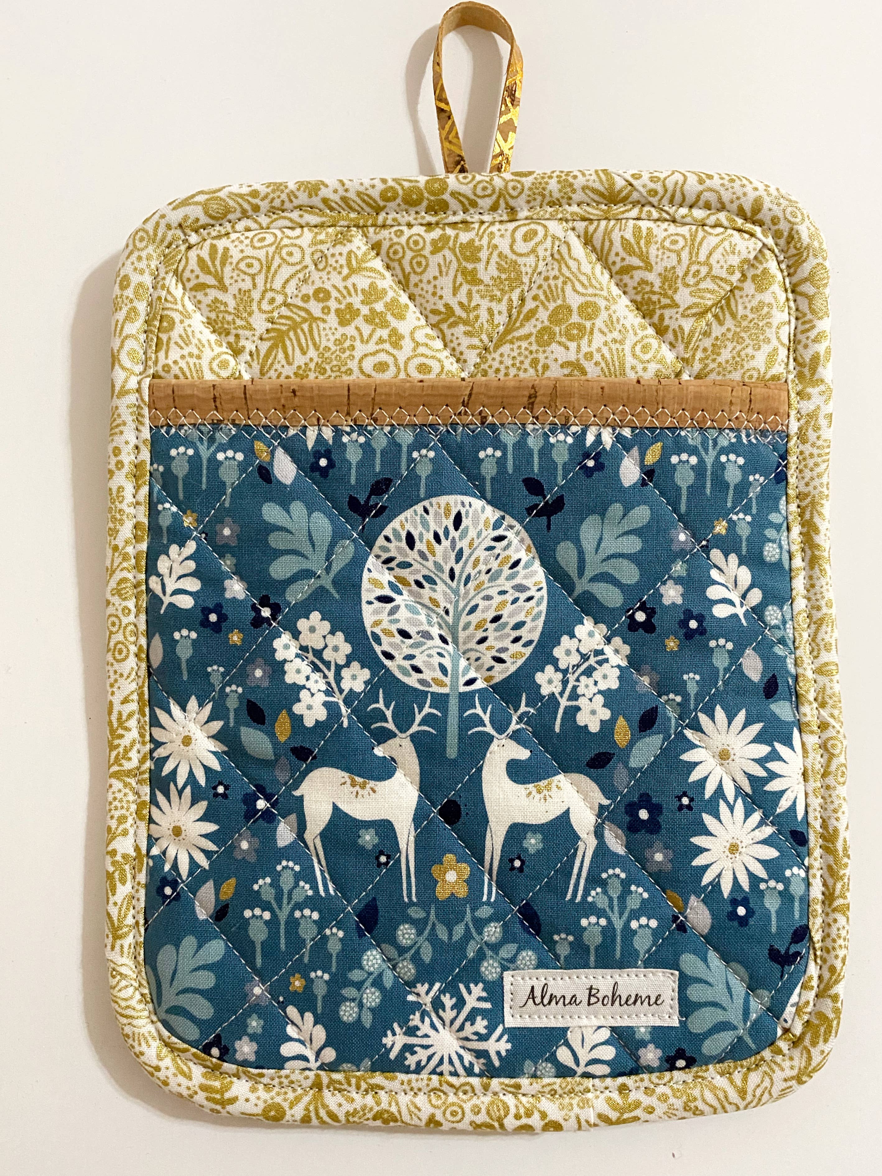 Alma Boheme Handmade - Wholesale Ovenwant/pothouder - Duurzame pannenlap van kurk en katoen met zakje31