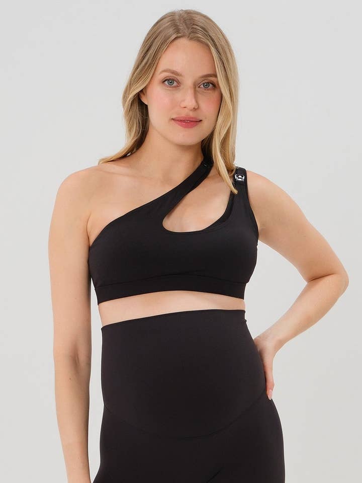 VENTE D'ÉCHANTILLONS - Soutien-gorge d'allaitement AXK CORE Cross Body - Noir pour la vente par AXK Maternity