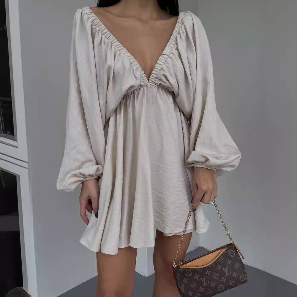 Mapcie - Wholesale Dress - Women's - FRONT AND BACK WIDE V NECK DRESS7