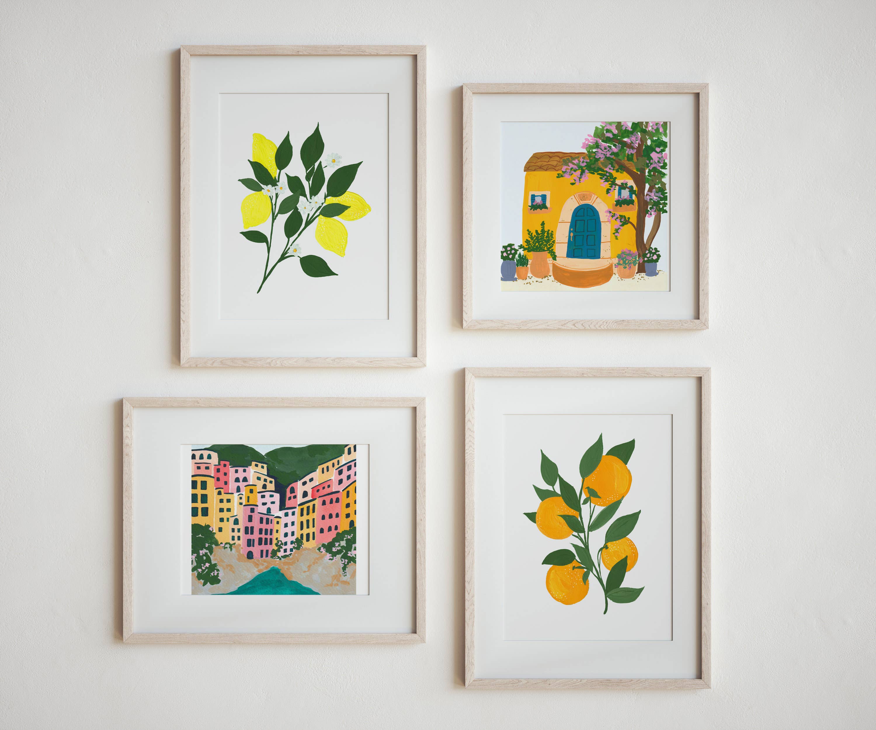 Emerald and Ivy Studios LLC - Wholesale Art Print - Lemons and Oranges Citrus Branches Watercolor Fine Art Print2