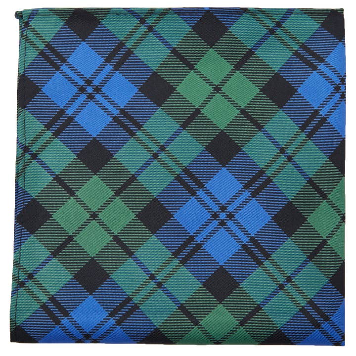 Men's Woven Royal Tartan Plaid Pocket Square for wholesale by Jacob Alexander
