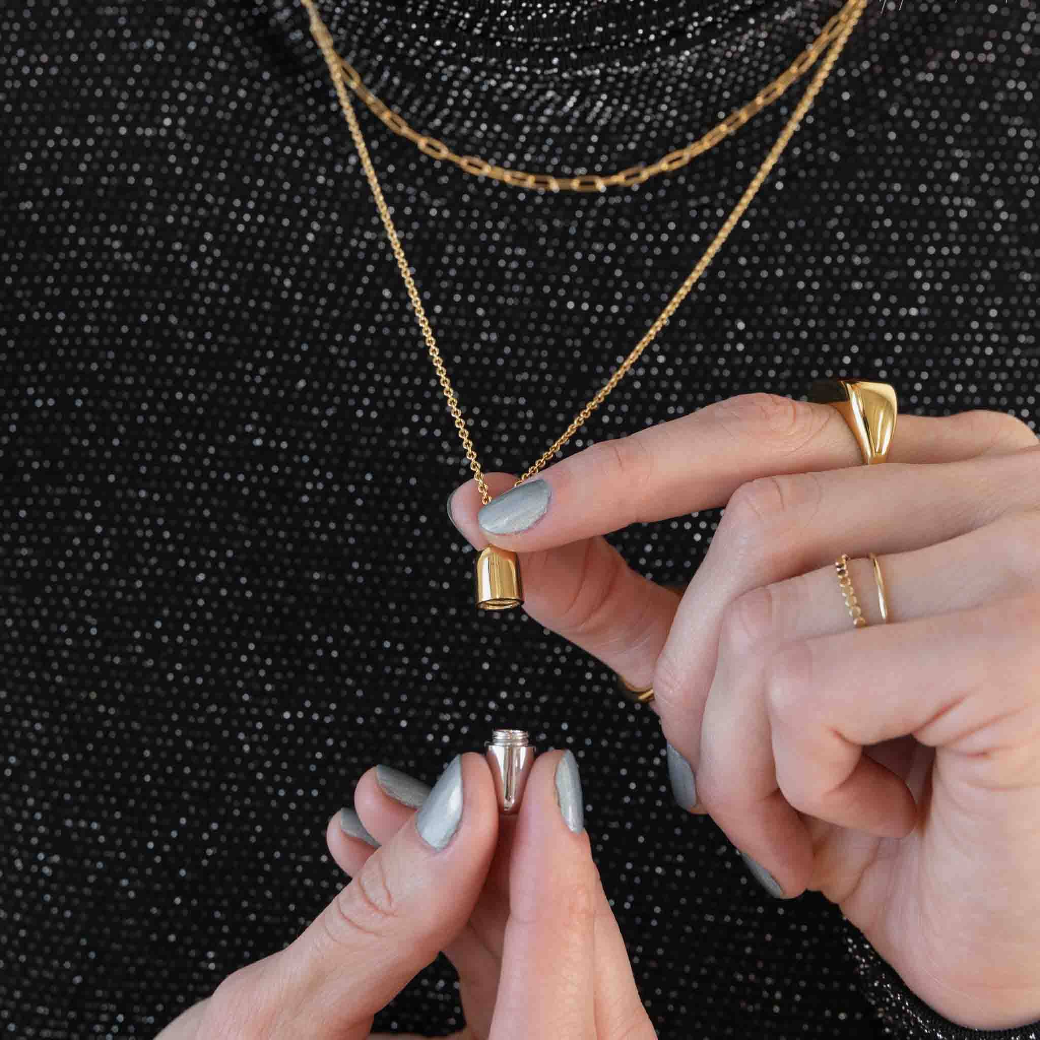 Larissa Loden - Wholesale Pendant/Charm Necklace - Anja Pill Capsule Necklace - 14K Gold Plated Sterling Silver1