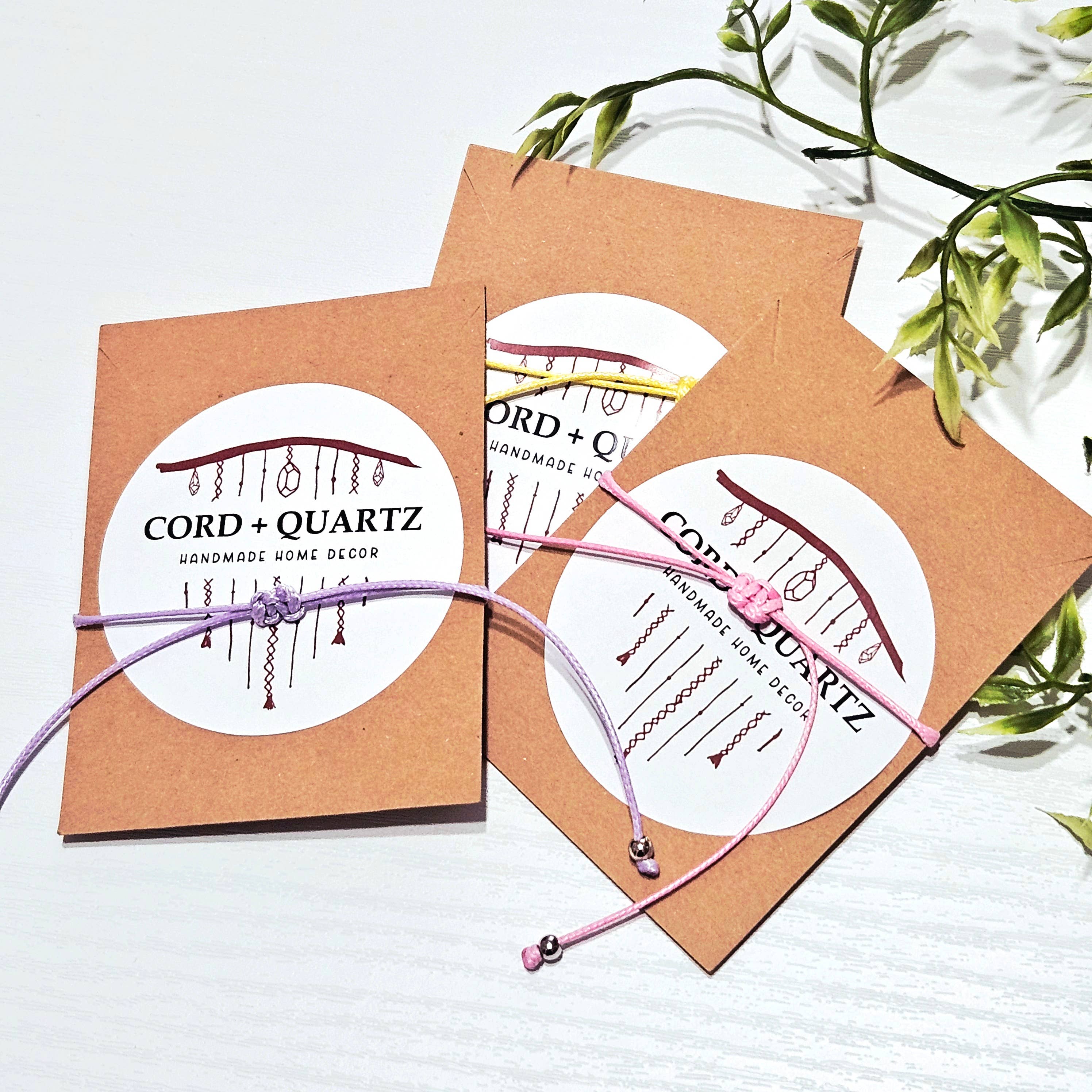 Cord + Quartz - Wholesale Charm/Dangle Bracelet - Handmade macrame bracelets. Make a wish bracelet accessories6