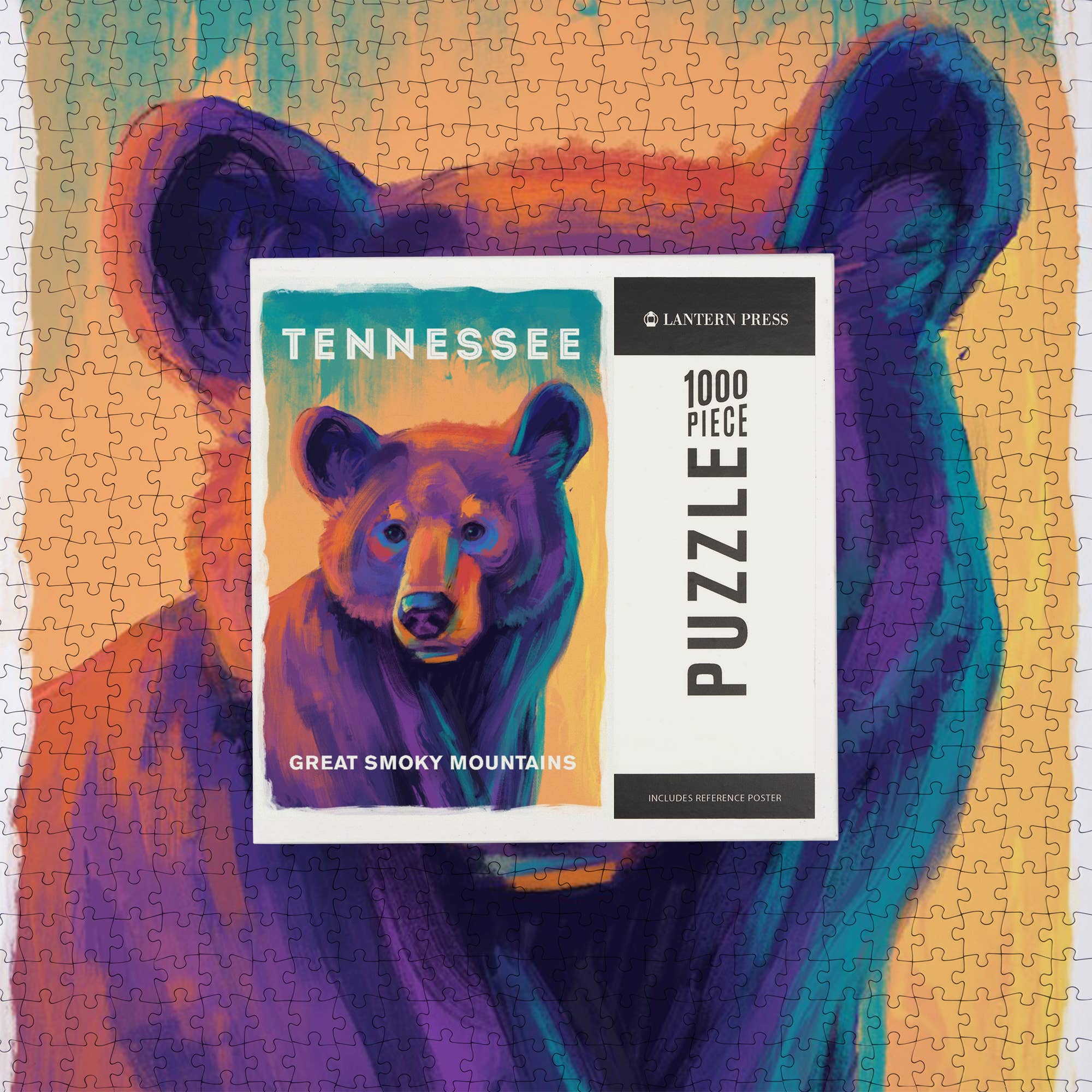 Lantern Press – wholesale Puzzle – Adult – 1000 PIECE PUZZLE Great Smoky Mountains, TN Vivid Black Bear6
