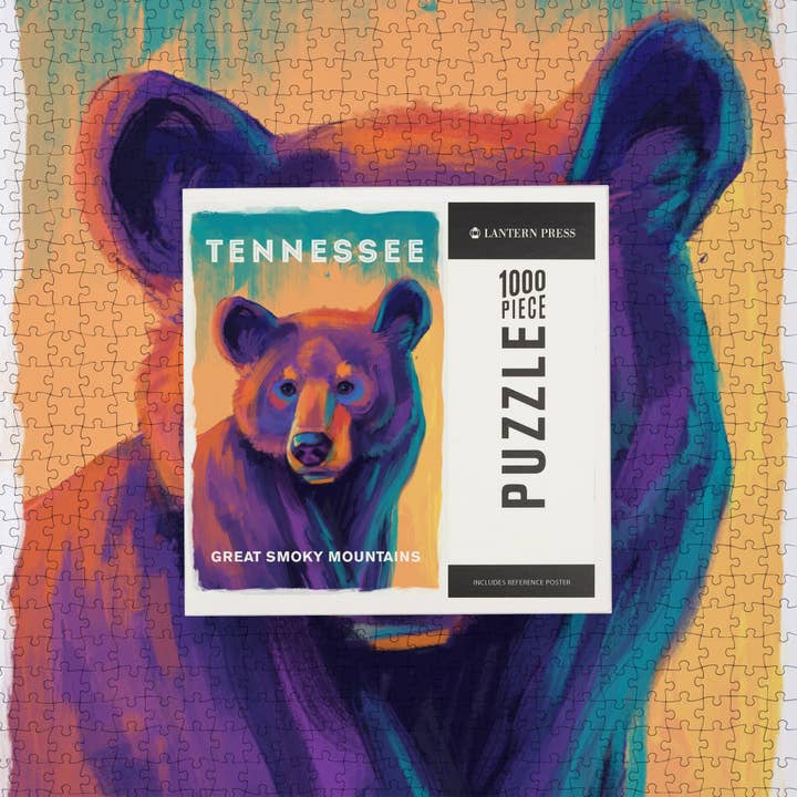 Lantern Press – wholesale Puzzle – Adult – 1000 PIECE PUZZLE Great Smoky Mountains, TN Vivid Black Bear6