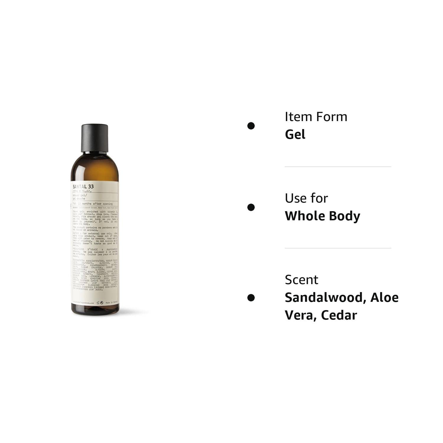 MEHIAZ - Wholesale Body Wash/Shower Gel - Le Labo Santal 33 Shower Gel - 8 oz1