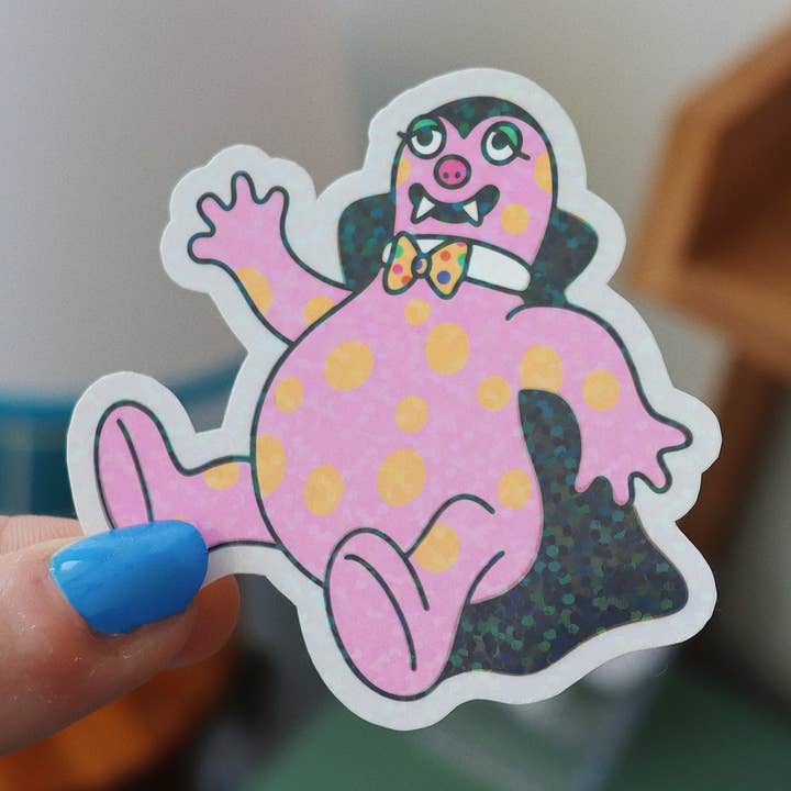 Vampire Blobby Vinyl Sticker | Glossy Laptop Sticker for wholesale by HeyHunsItsNicole