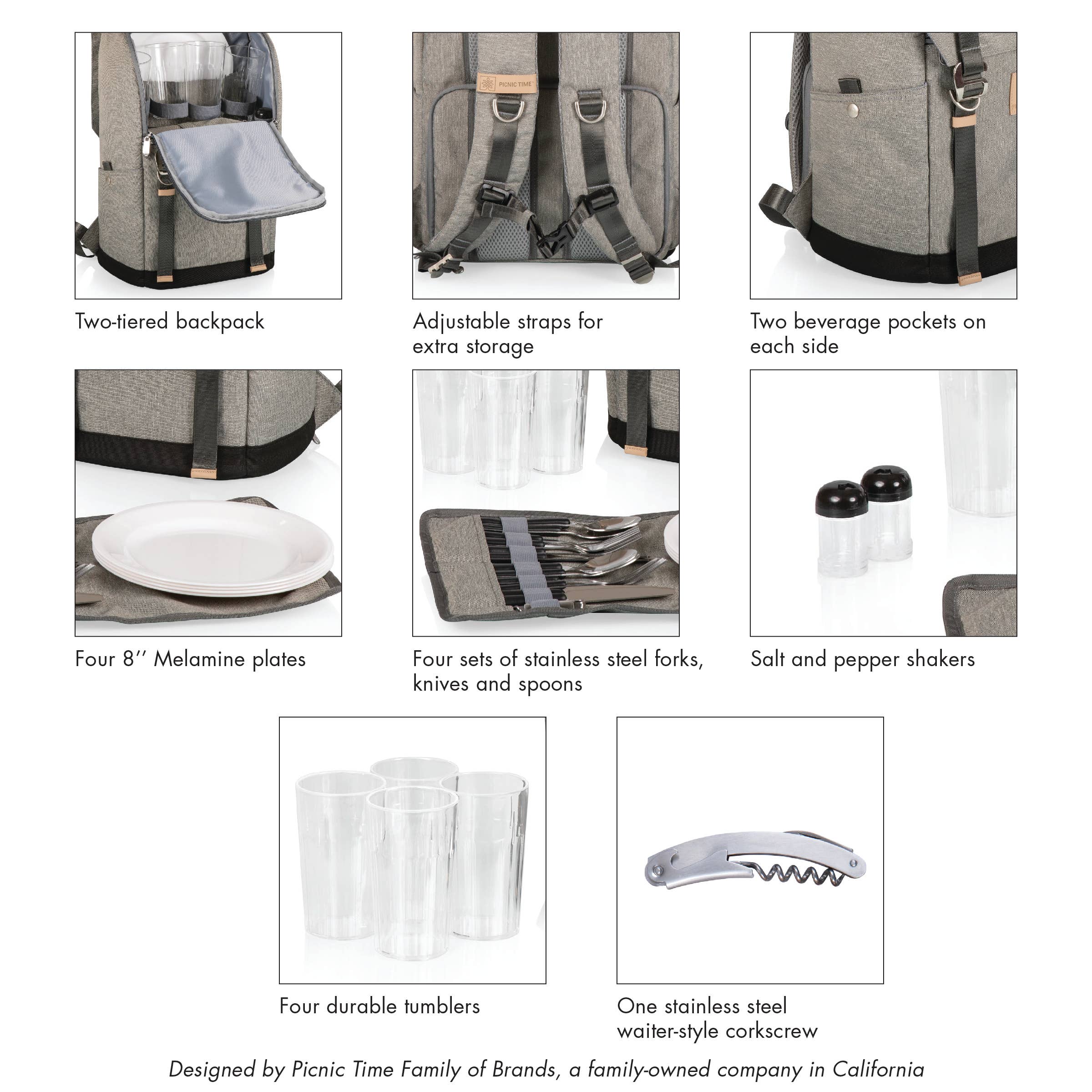 Heathered Gray PT-Frontier Picnic Backpack, (Heathered Gray) for wholesale on Faire5