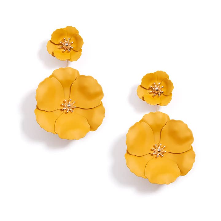 ZENZII Jewelry - Wholesale Dangle Earrings - Double Flower Drop Earring4