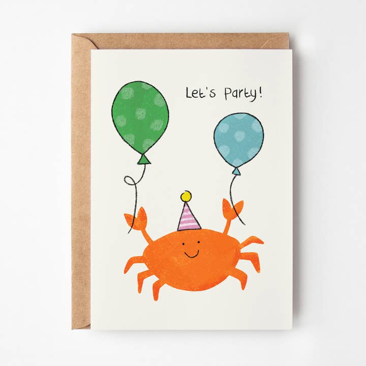 Crab Birthday Card | Childrens Animal Greetings Card for wholesale by Happy Street