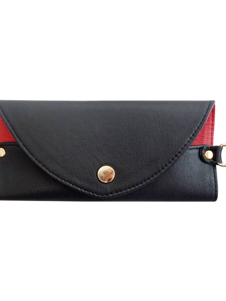 Iris Glasses Case | Black/Red for wholesale by Cadelle Leather