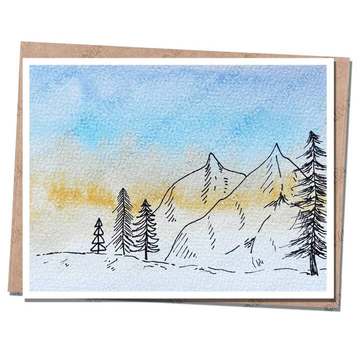 Colorado Mountain Landscape A2 Greeting Card - Blank Inside for wholesale by Capstone Artistry