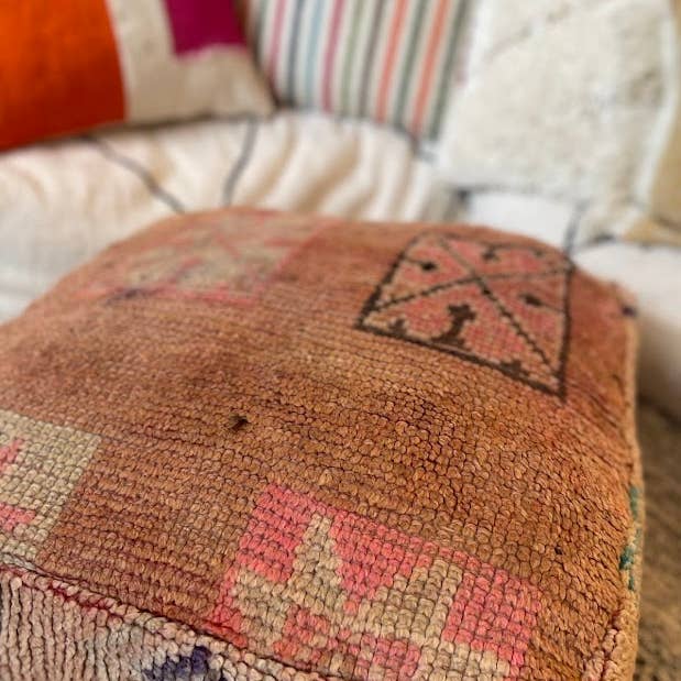 NOMAD BY LIV - Wholesale Pouf - Handmade Vintage Beni Ourain Pouf, colorful
