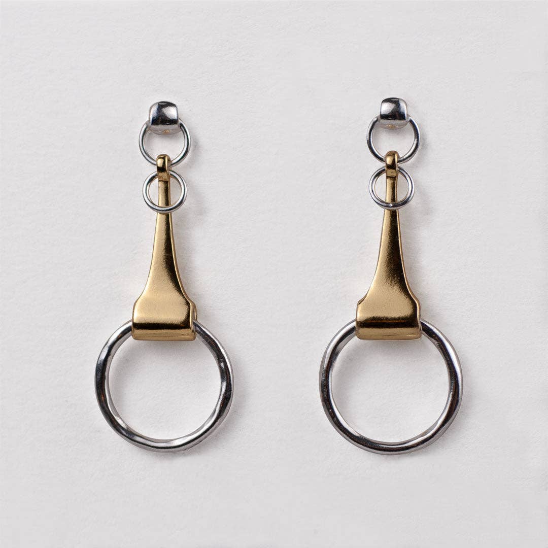 URBAN-EQUESTRIAN - Wholesale Dangle Earrings - Camden - Equestrian Horse Bit Earring in Two Tone3