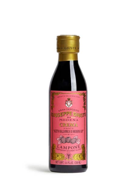 Crema con Aceto Balsamico di Modena IGP e Lampone 250 ml per la vendita all'ingrosso da parte di Acetaia Giusti