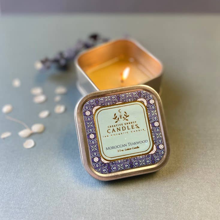 Creative Energy Candles - Wholesale Jar/Filled Candle - Moroccan Teakwood: 2-in-1 Soy Lotion Candle6