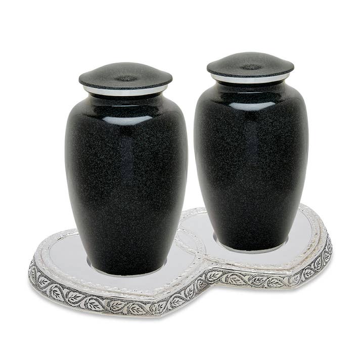 Black Granite Companion Urn Set for wholesale by Raj Urns