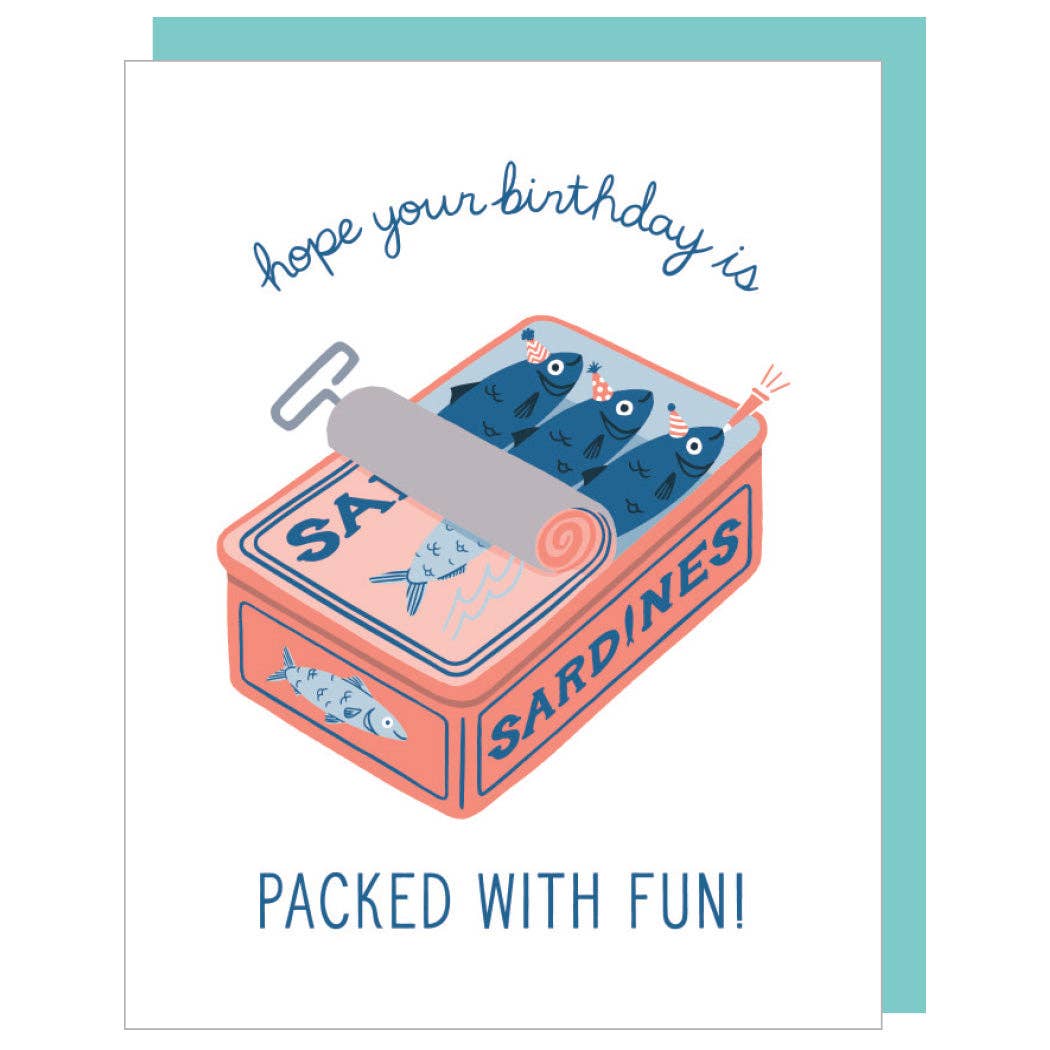 Smudge Ink - Wholesale Birthday Card - Sardines Birthday Card2