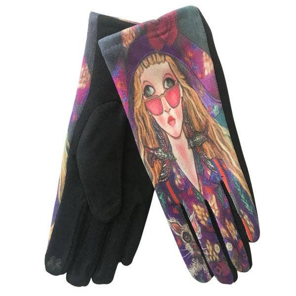 The Magic Scarf Company - Wholesale Gloves - Women's - 3709 - Art Design Touch Screen Gloves13