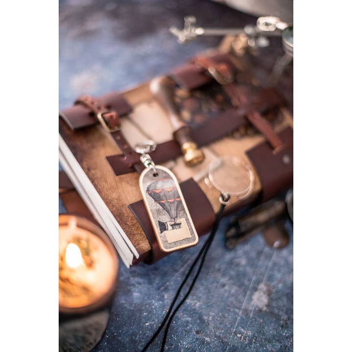 Costurero Real - Wholesale Keychain - Unisex - Keychain Steampunk Wood Keychain hot air balloon vintage2