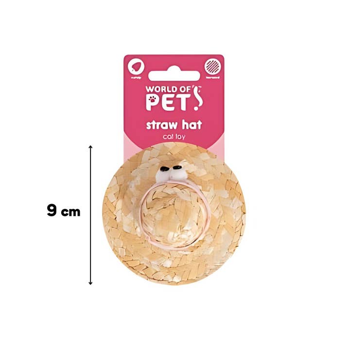 WufWuf - Wholesale Pet Toy - Cat - World of Pets Straw Hat Cat Toy with Catnip