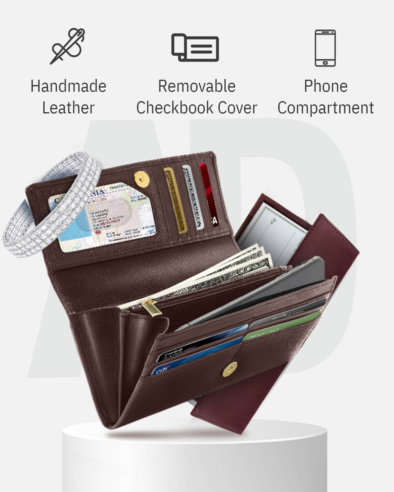 Access Denied Accessories - Wholesale Wallet - Women's - Accordion Clutch Wallet for Women Removable Checkbook Holder3