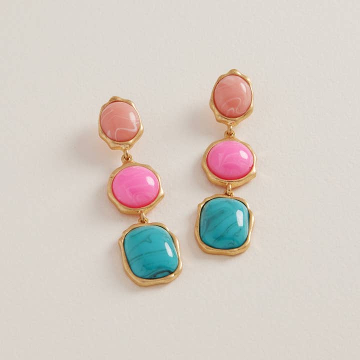 Designature New York - Wholesale Dangle Earrings - Vintage Resin Stone Post Earrings Jewelry1