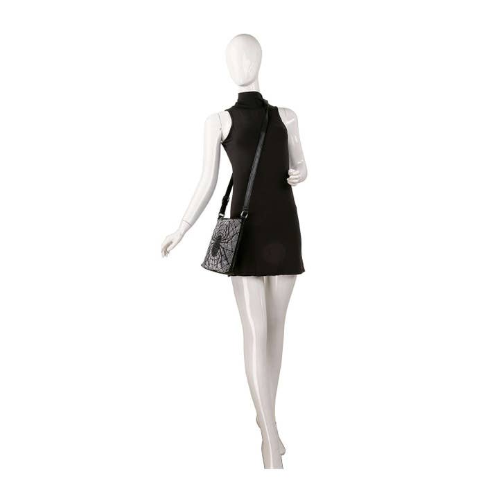 Black Spectacular Spider Design Crossbody Sling for wholesale on Faire
