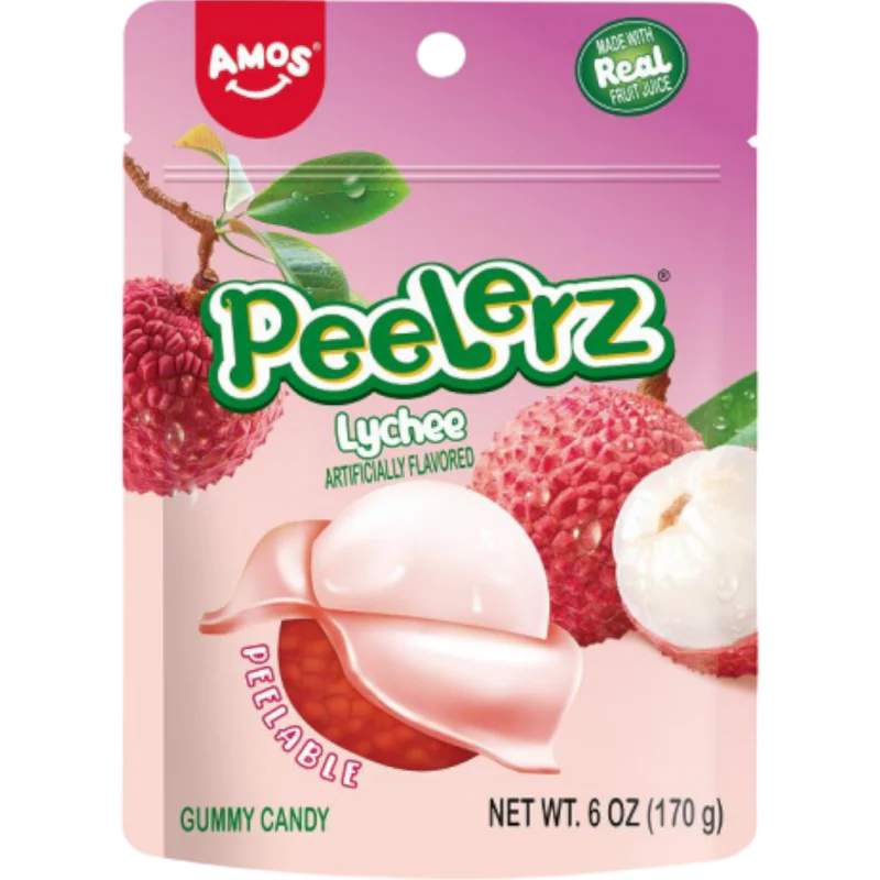 Pops Distro Inc - Wholesale Gummy - Amos Peelerz Lychee 6 pack (6oz)0
