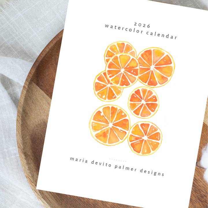 2026 Watercolor Calendar | Kitchen Garden for wholesale by Maria DeVito Palmer Designs LLC