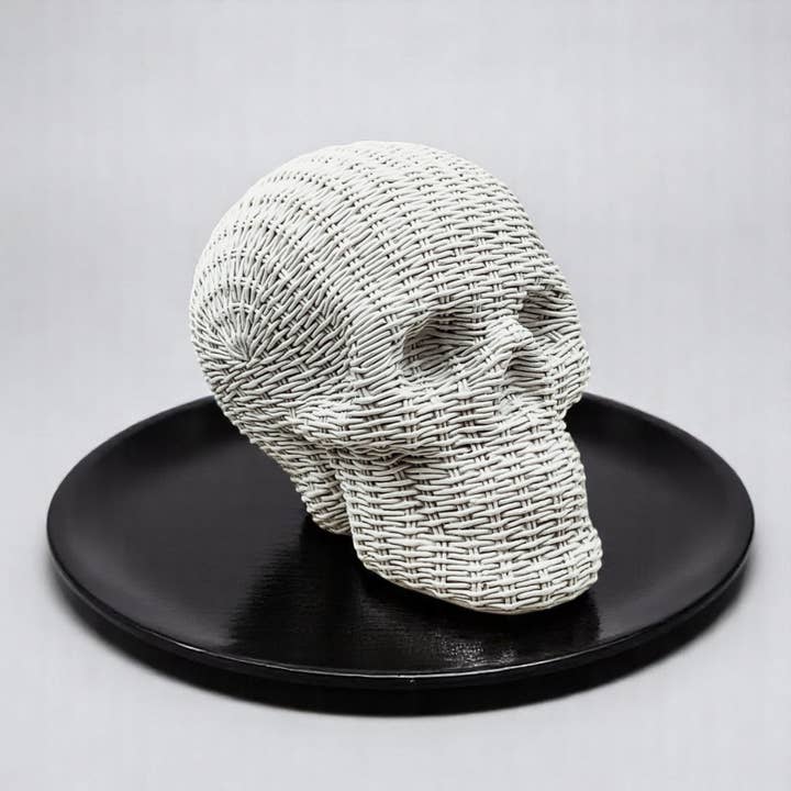 Gia Roma - Wholesale Decorative Figurine - Resin Skull Statue Rattan Halloween Gothic Home Decor Unique25