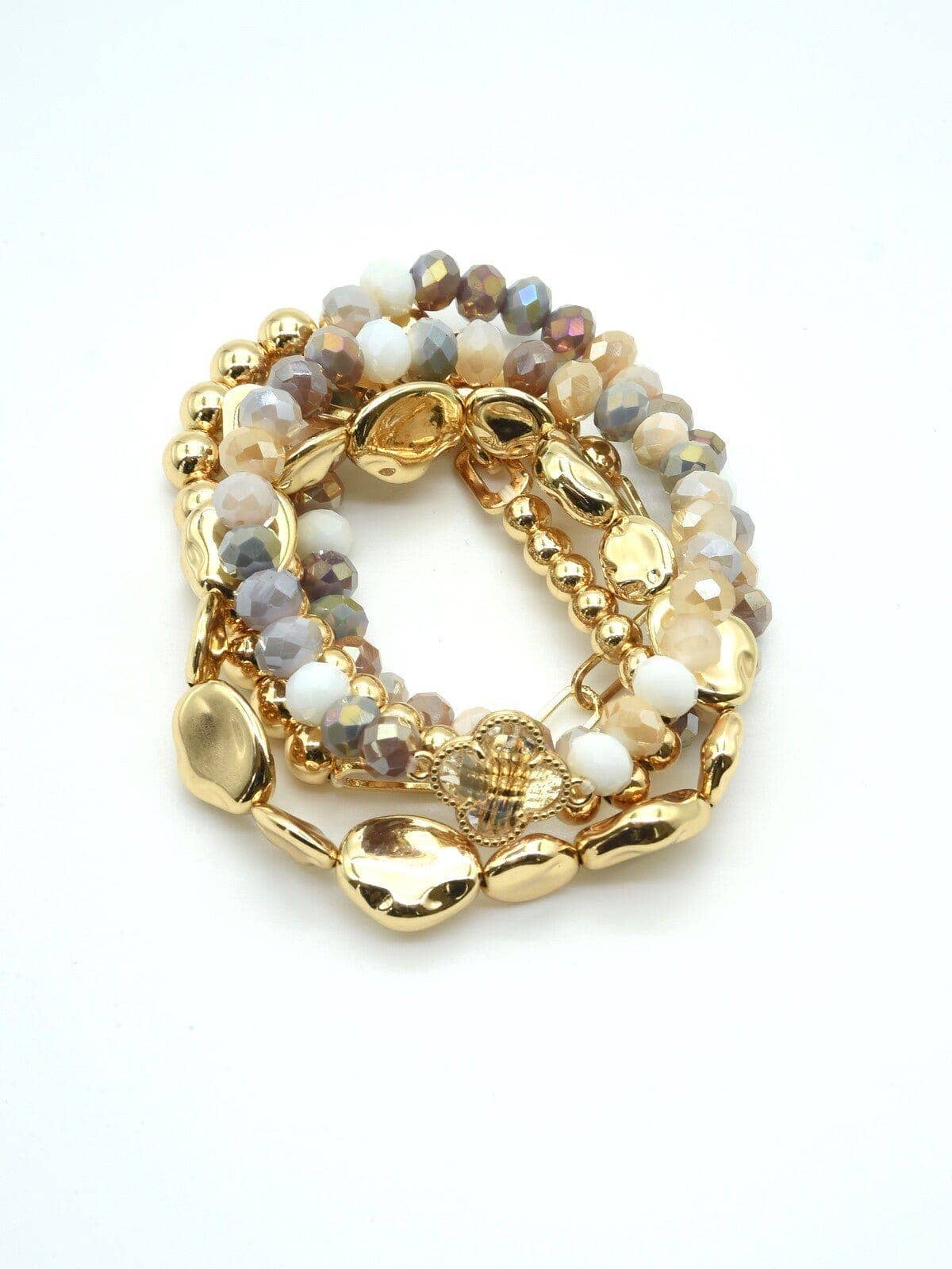 MiMi Wholesale - Wholesale Jewelry Set - Beaded Clover Accent Jewelry Set Bracelet18