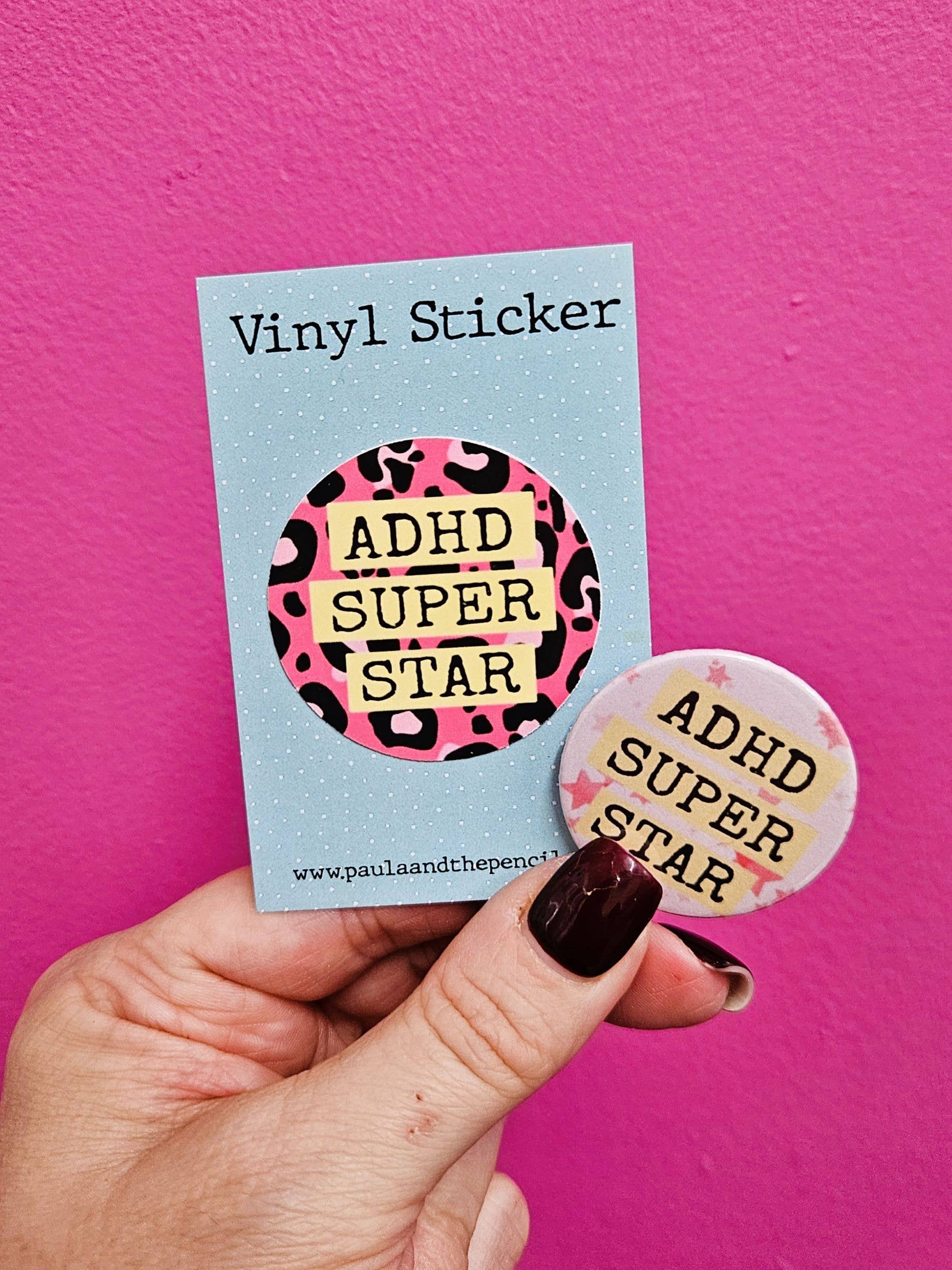 Paula and the Pencils – wholesale Brooch – ADHD Superstar Badge3