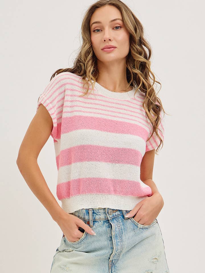 STRIPED SPRING/ SUMMER KNIT TOP for wholesale by Sweet Lovely by Jen