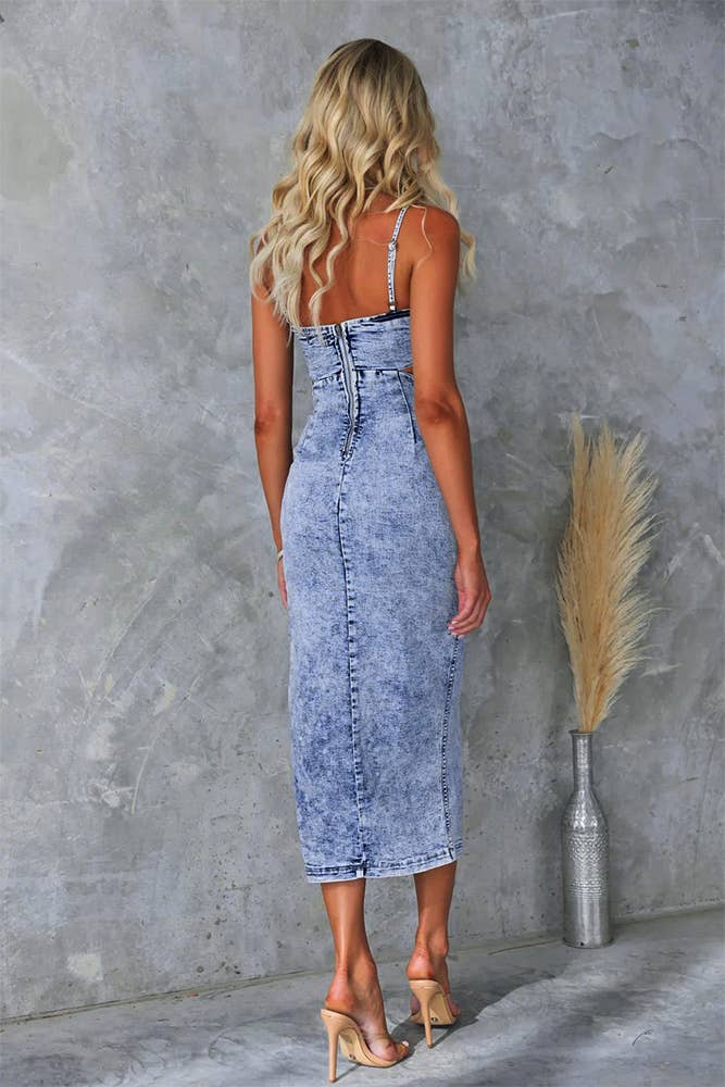 Summer Light Blue Distressed Denim Dress YYNZ018 for wholesale on Faire3