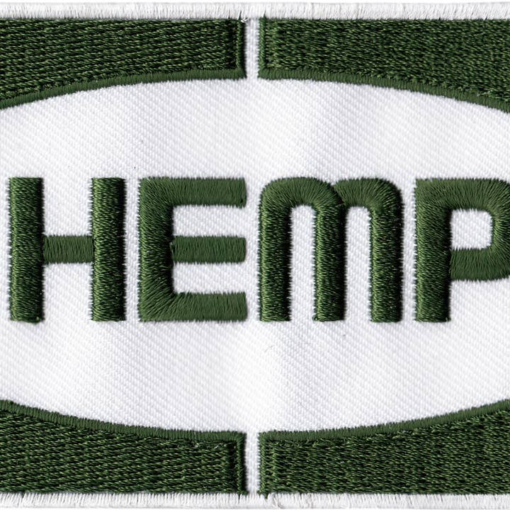 Patch - « Hemp » - Logo vert et blanc pour la vente par Square Deal Recordings & Supplies