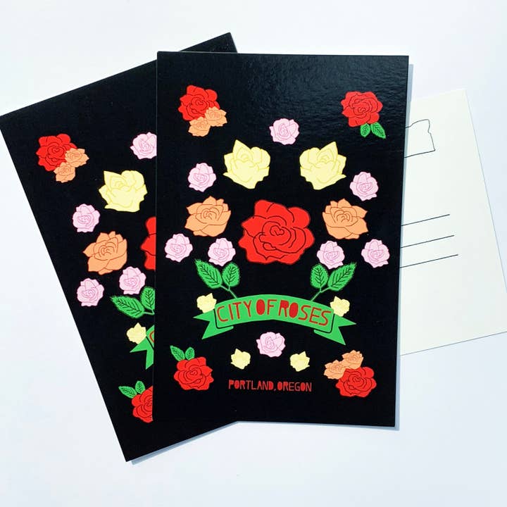 City of Roses Portland Oregon Postcard Souvenir for wholesale by Made by Nilina