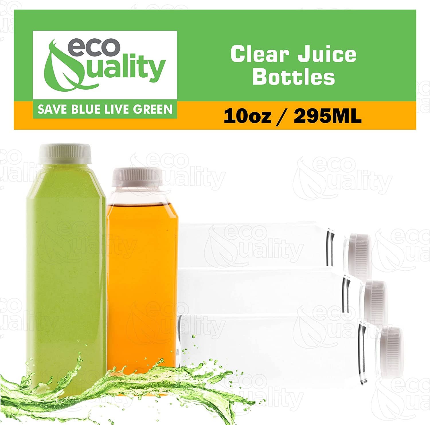 EcoQuality - Wholesale Milk/Juice Bottle - 10oz Empty Plastic Juice Bottles w/Tamper Evident Caps3