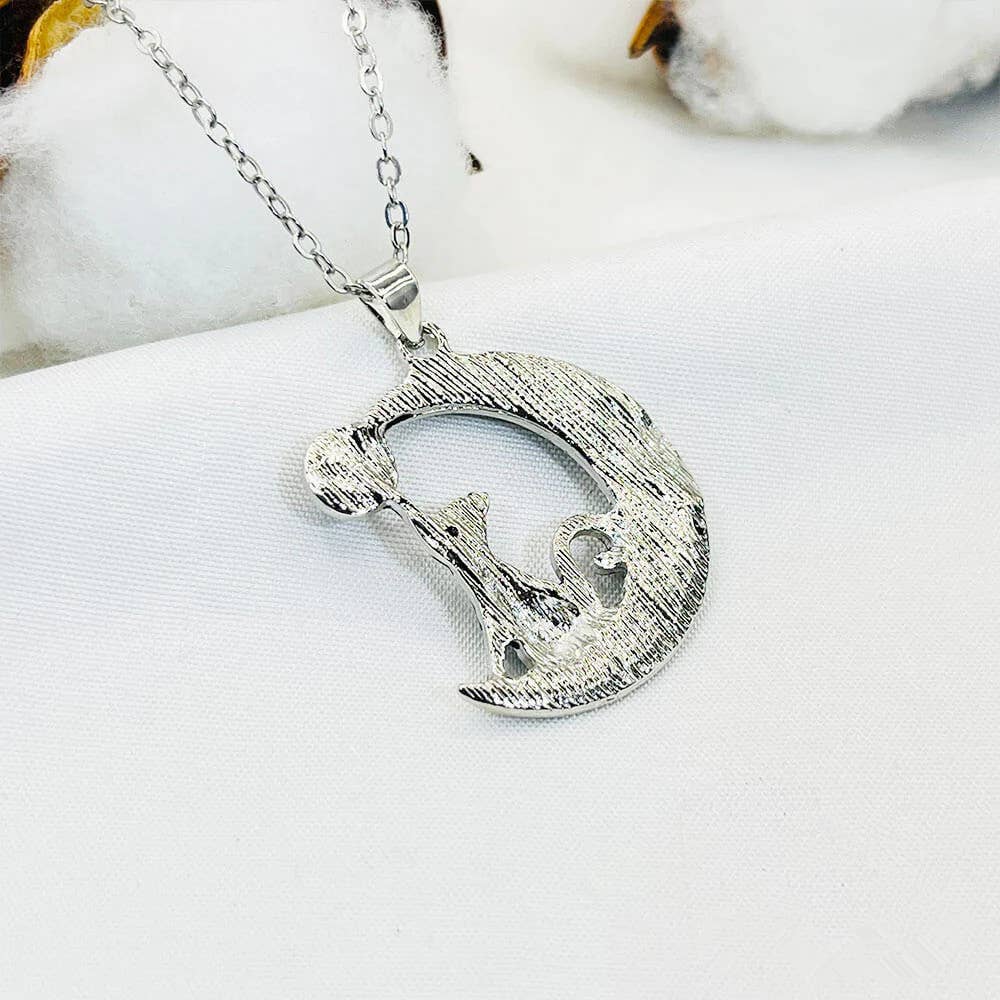 GemMeet - Wholesale Pendant/Charm Necklace - Moonstone Black Cat Moon Necklace4