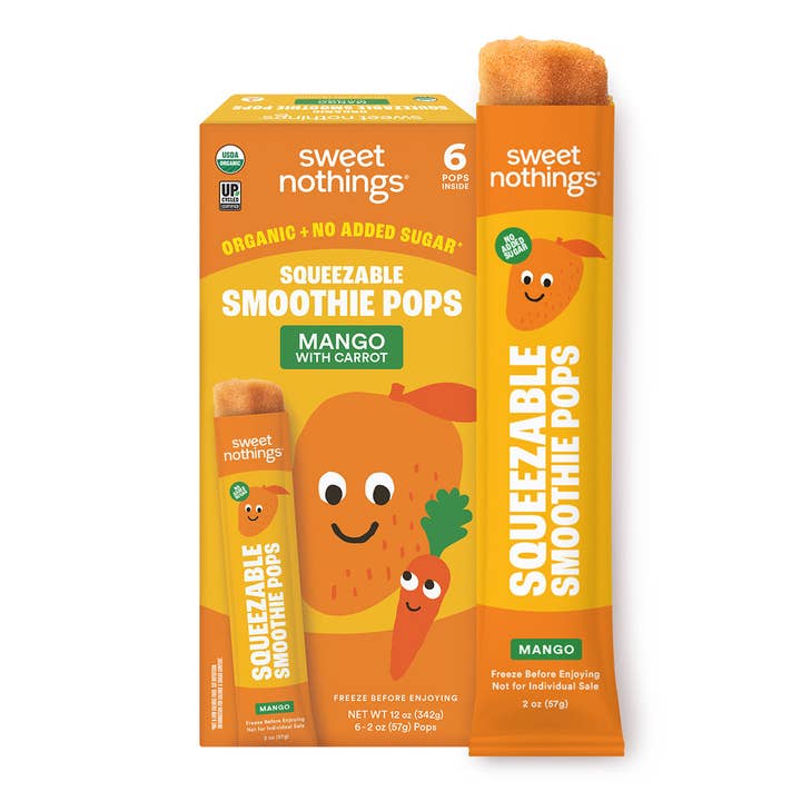 Mango Carrot Smoothie Pops – Organic Fruit Popsicle for wholesale by Sweet Nothings