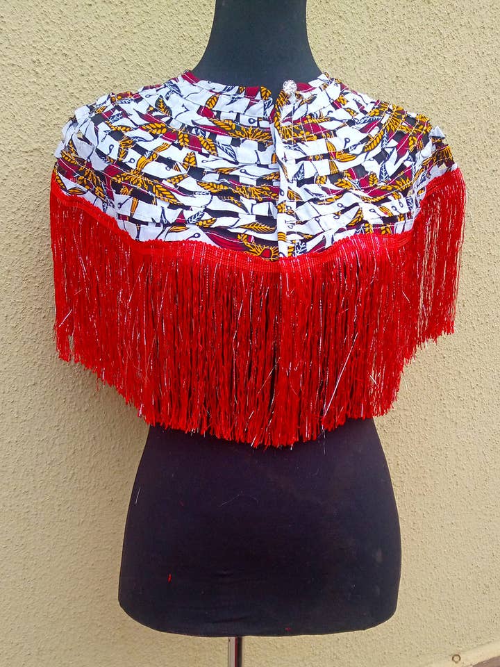 Hafsat African Print Cape for wholesale by Nora's Needle