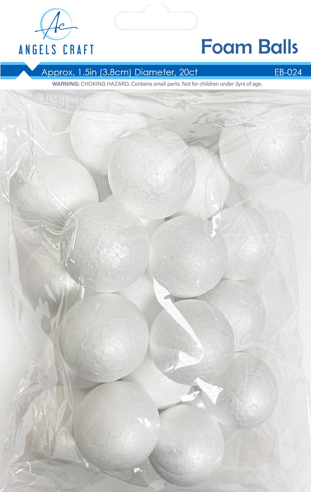 Angels Craft - Vente Matériels de bricolage - Balles en mousse, tailles assorties 1 « -7", blanches8